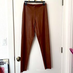 NAKED WARDROBE Faux Leather Leggings 🤎